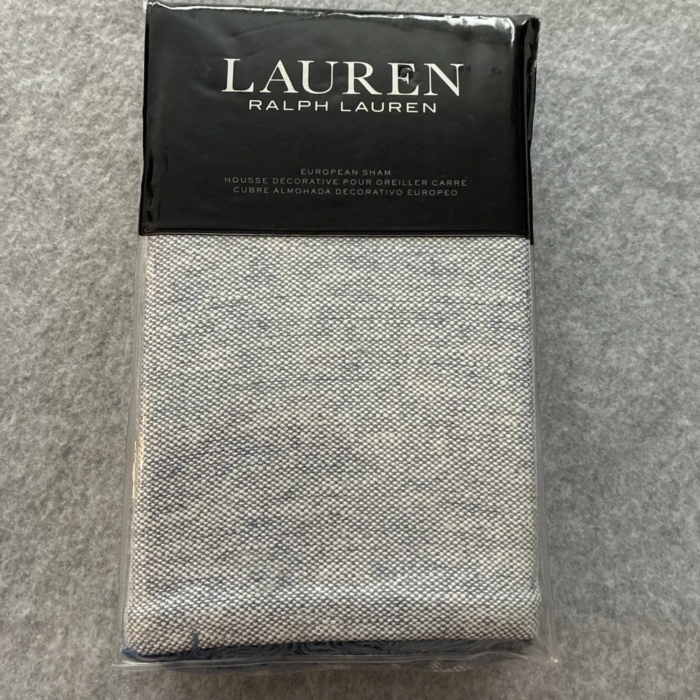 NEW Lauren Ralph Lauren Marley Fringe Euro Sham 26x26 Light Blue MSRP $13